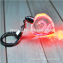 Cheap Heart Shape Crystal Keychain With 3D Laser Engraved Logo For Gifts 2015.3D laser crystal keychain